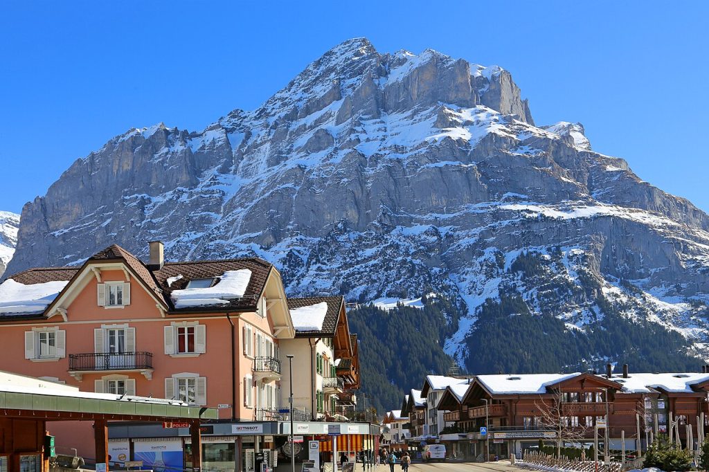 Grindelwald with Wetterhorn.