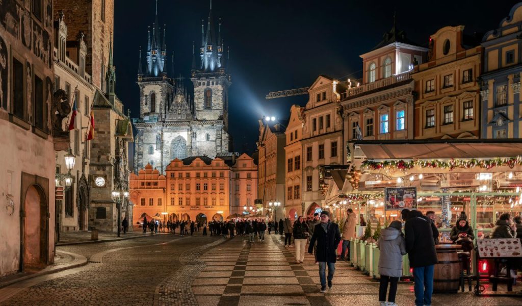 Night View of Old Town Square in Prague
