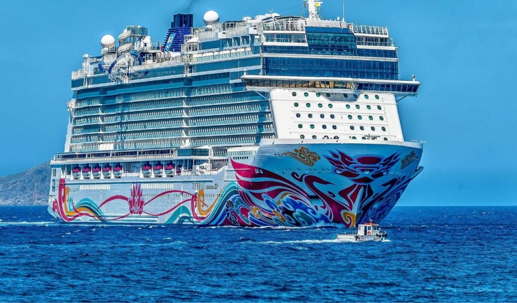 White Cruise Ship on the Sea