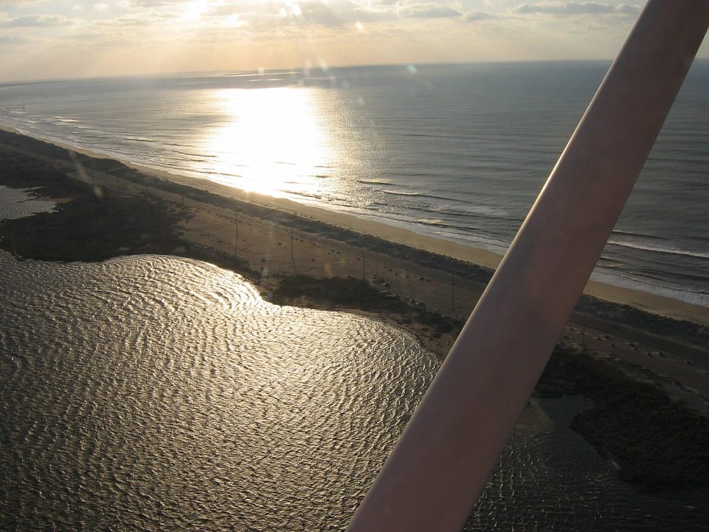 Aerial view of the Sandy Bay Soundside access,Isabel's Path