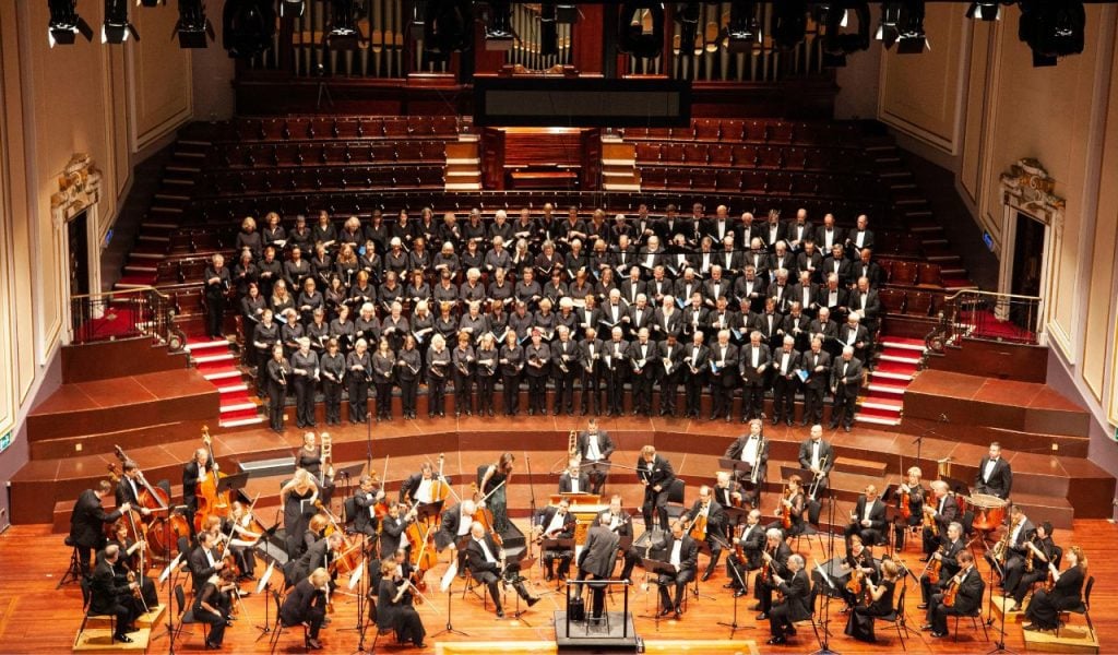 An Orchestra Performing
