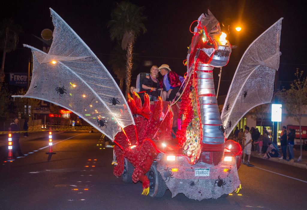 An unidentified participants at the annual Las Vegas Halloween parade held in Las Vegas , Nevada