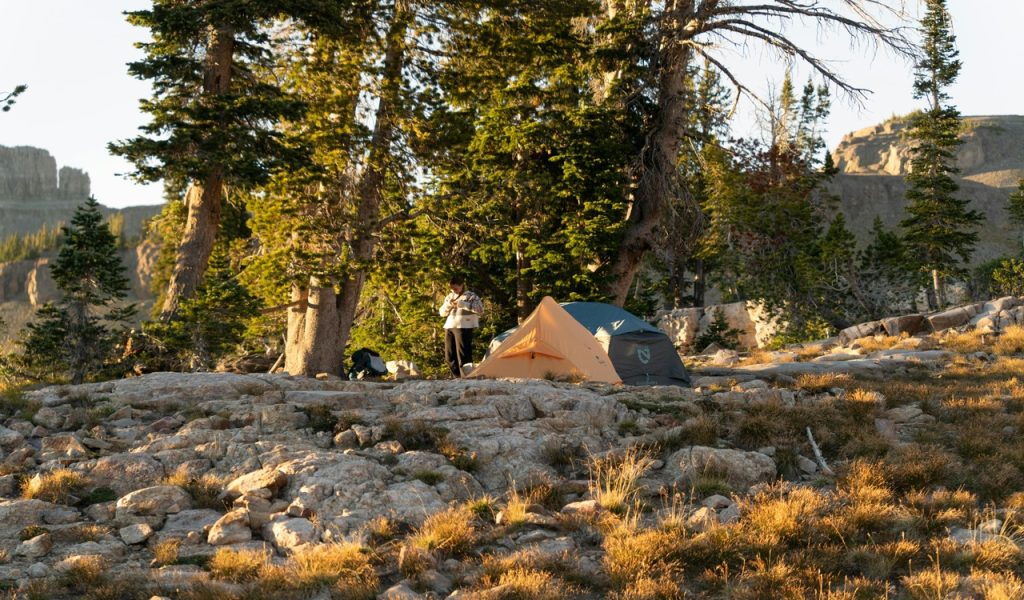 Camping in Grand Teton National Park at Sunset 