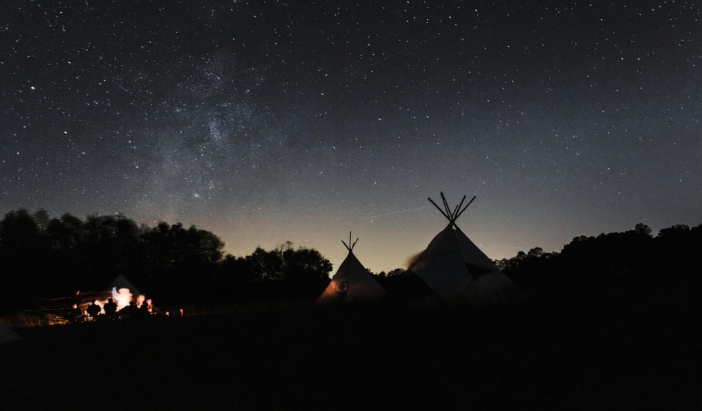 Tent Under Starry Night Sky