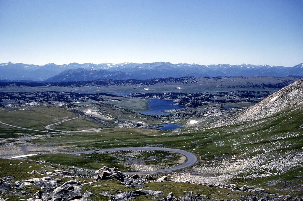Beartooth Highway as it winds through the Beartooth Mountains, Montana/Wyoming, U.S.