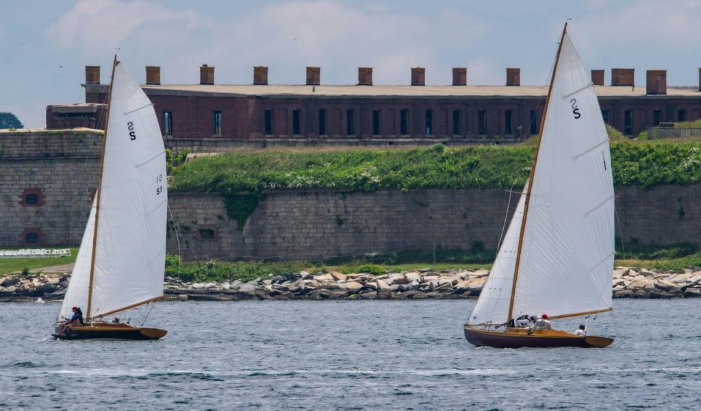 View of Sailboats on a Body of Water near the Shore