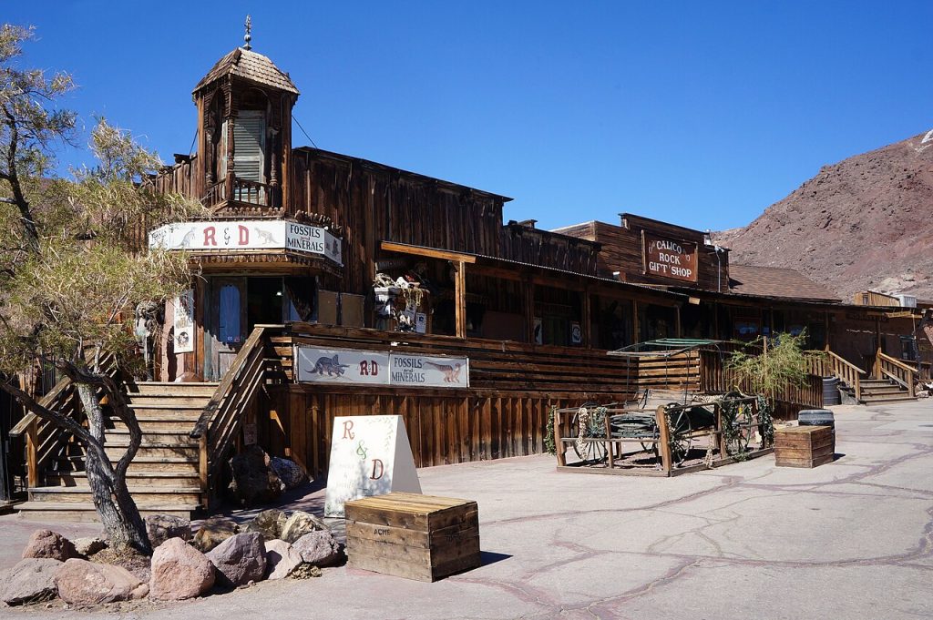 The Calico Mountains and Calico Ghost Town — in the Mojave Desert, near Barstow in San Bernardino County, Southern California.