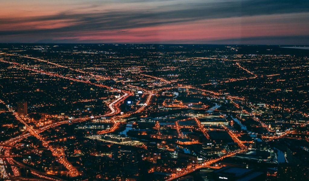 Bird's Eye View Of City During Dawn 