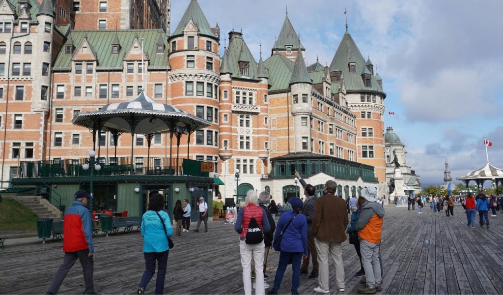 Tourists Visiting Château Frontenac in Quebec City
