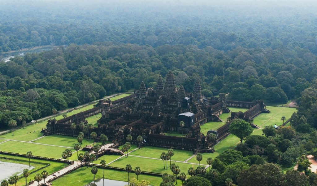 Drone Shot of Angkor Wat
