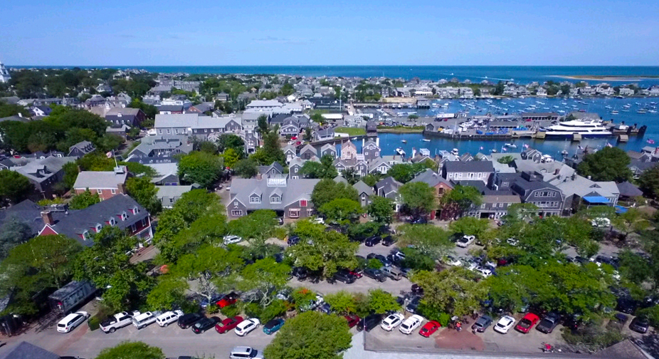 Nantucket Massachusetts downtown Aerial Shot
