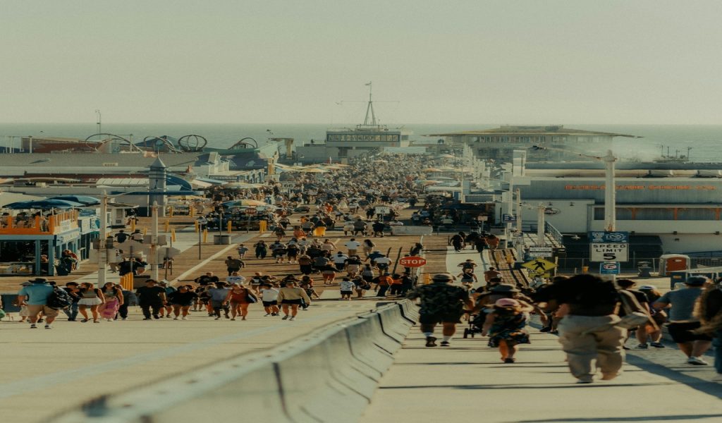 Bustling Santa Monica Pier on a Sunny Day
