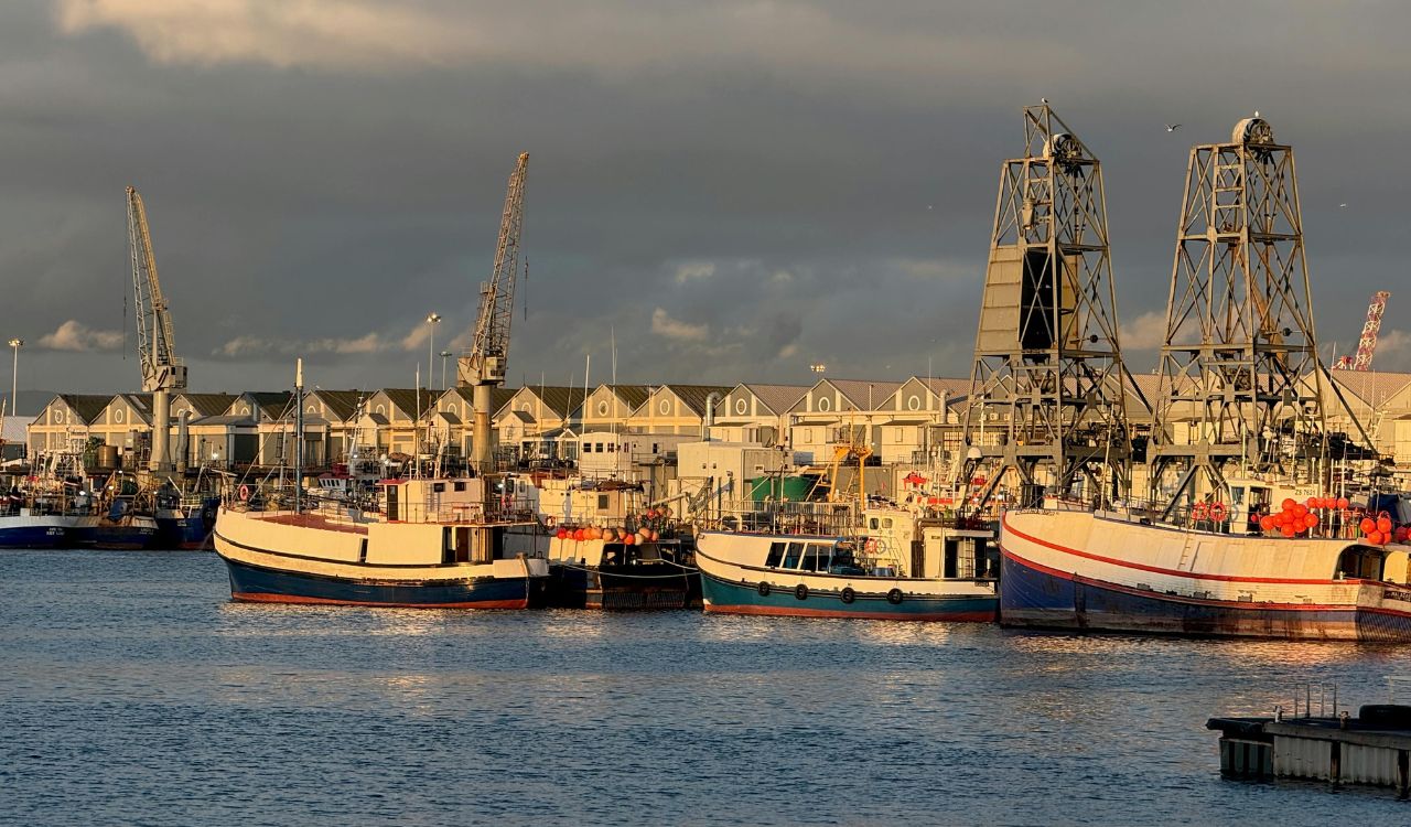 Scenic View of Cape Town Harbor at Sunset
