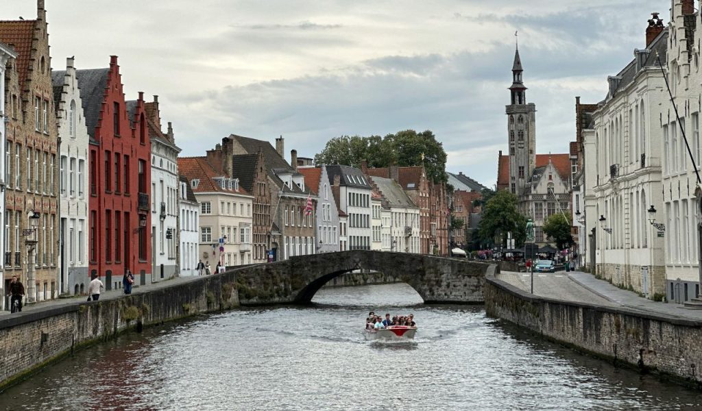 Charming Canal View in Historic Bruges, Belgium
