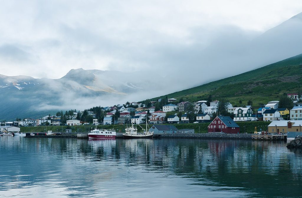 Town of Siglufjörður seen from the port