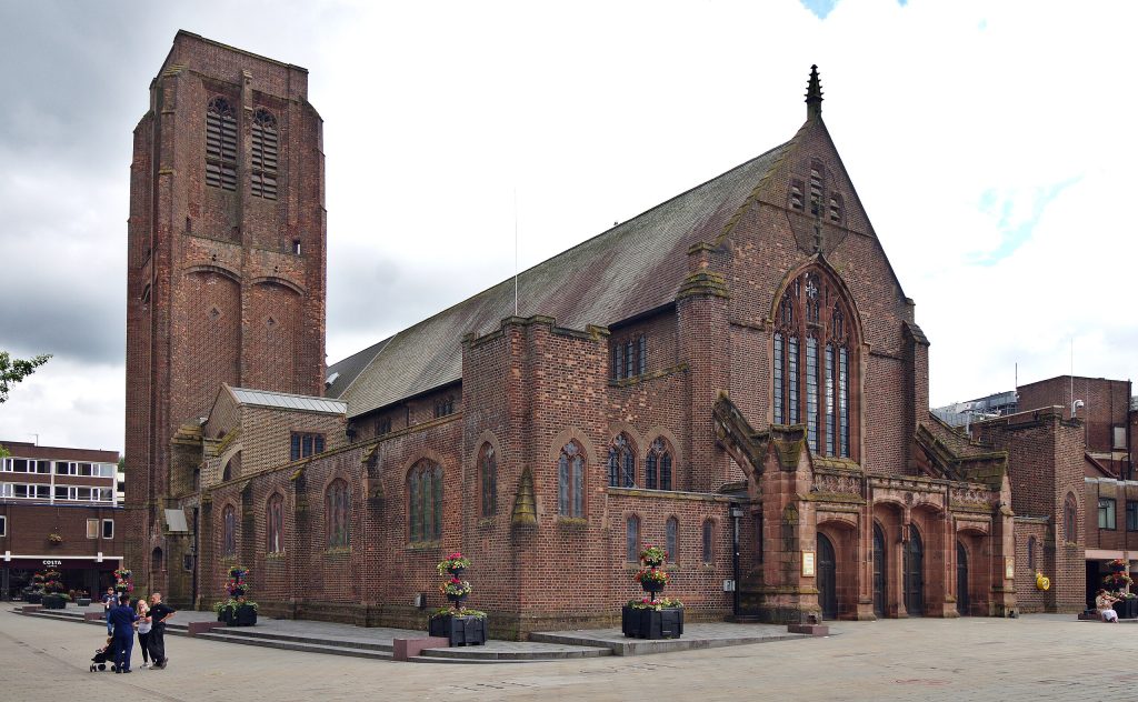 St Helens parish church, St Helens, across the square.
