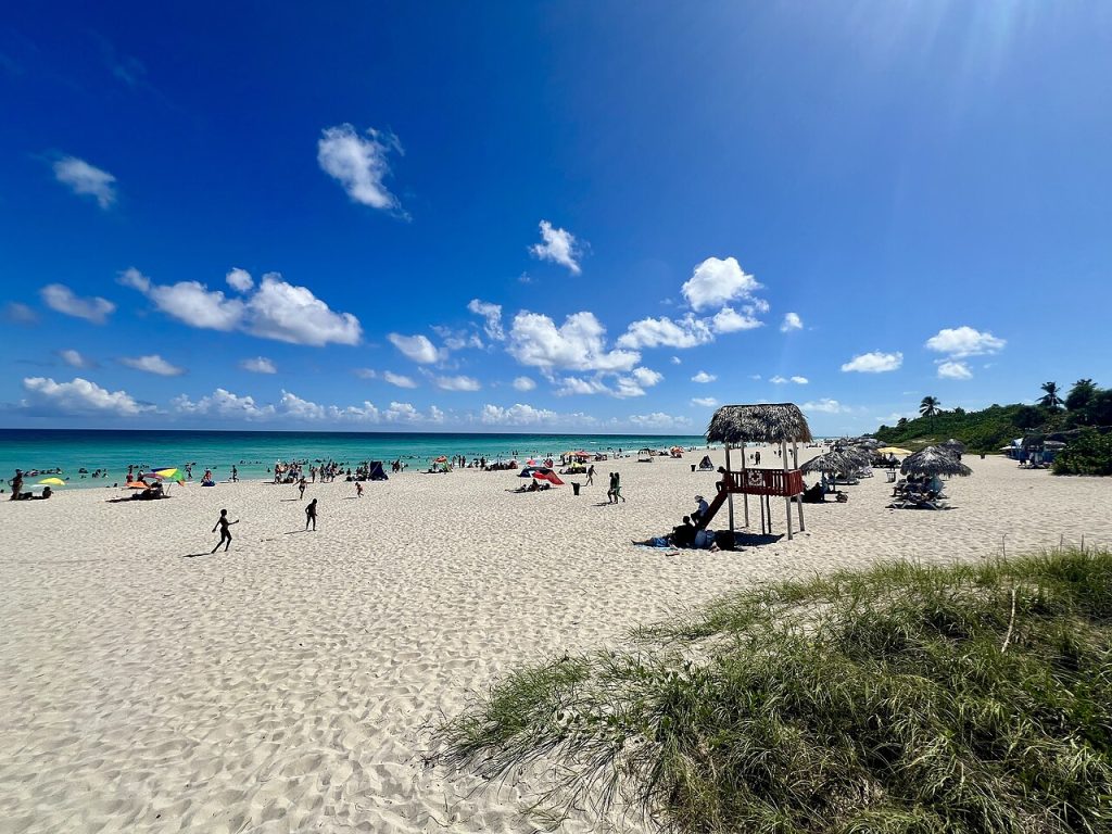 Public beach in city of Varadero, Cuba