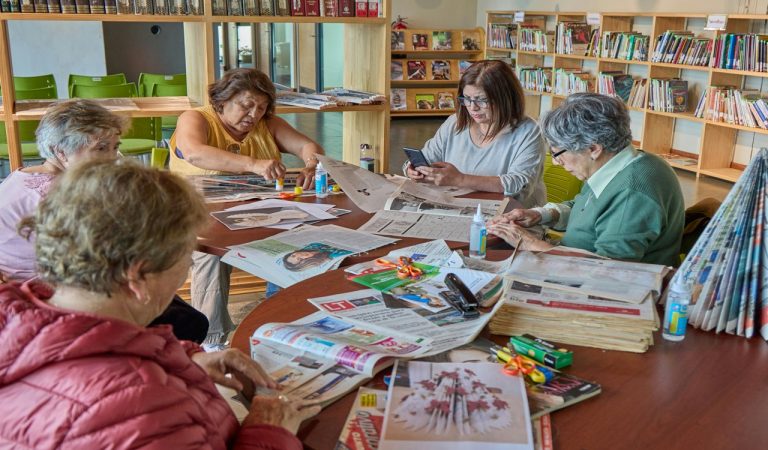 Senior Adults Engaged in Creative Library Activities