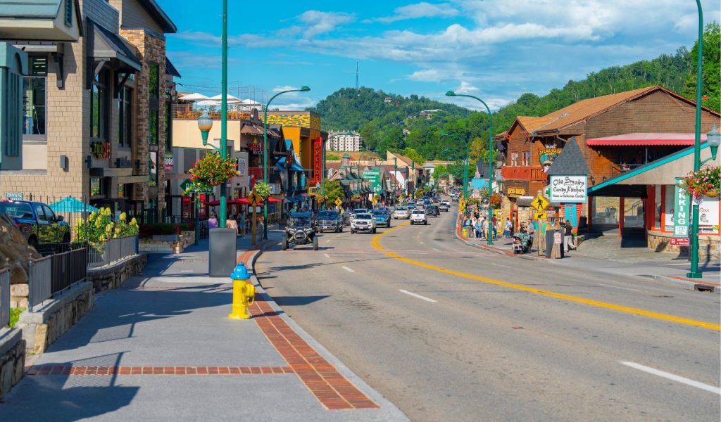 Charming Main Street in Gatlinburg, Tennessee