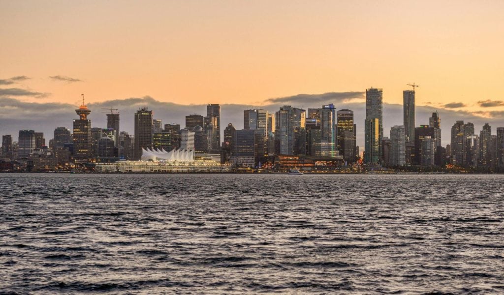 Vancouver Downtown Skyline at Sunset
