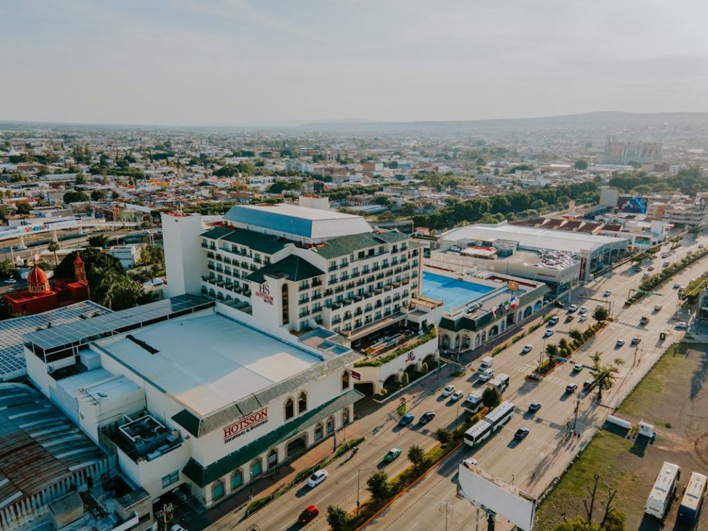 Aerial View of Building in a City