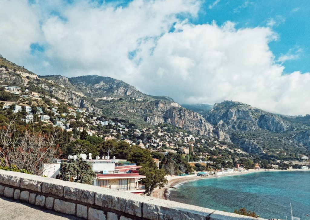 Town on Hills on Sea Shore
