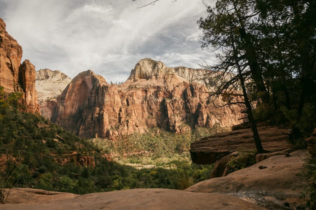 Stunning View of Zion National Park Cliffs
