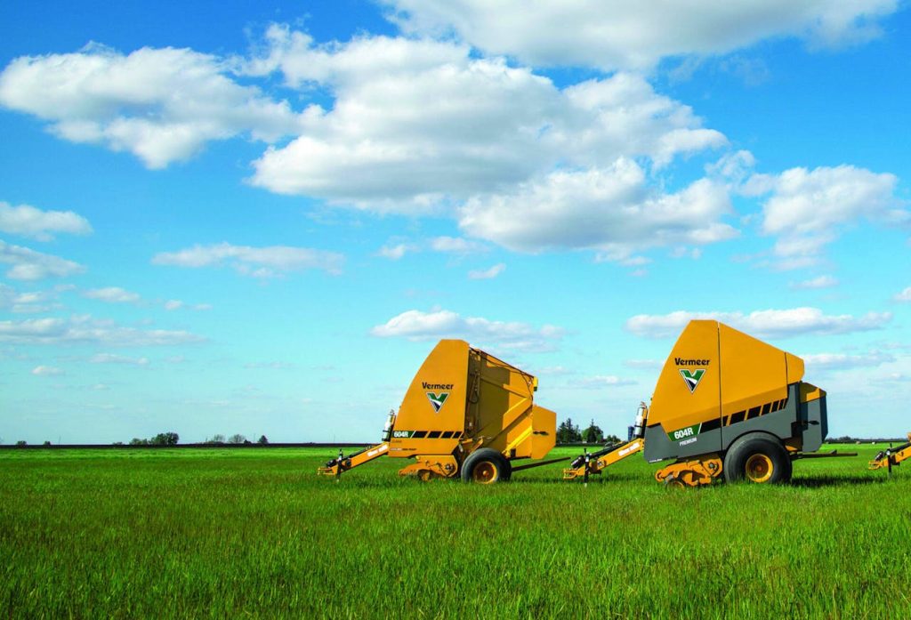 Vermeer Hay Balers in Kansas Field
