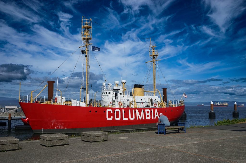 View of the Lightship Columbia in the Port 