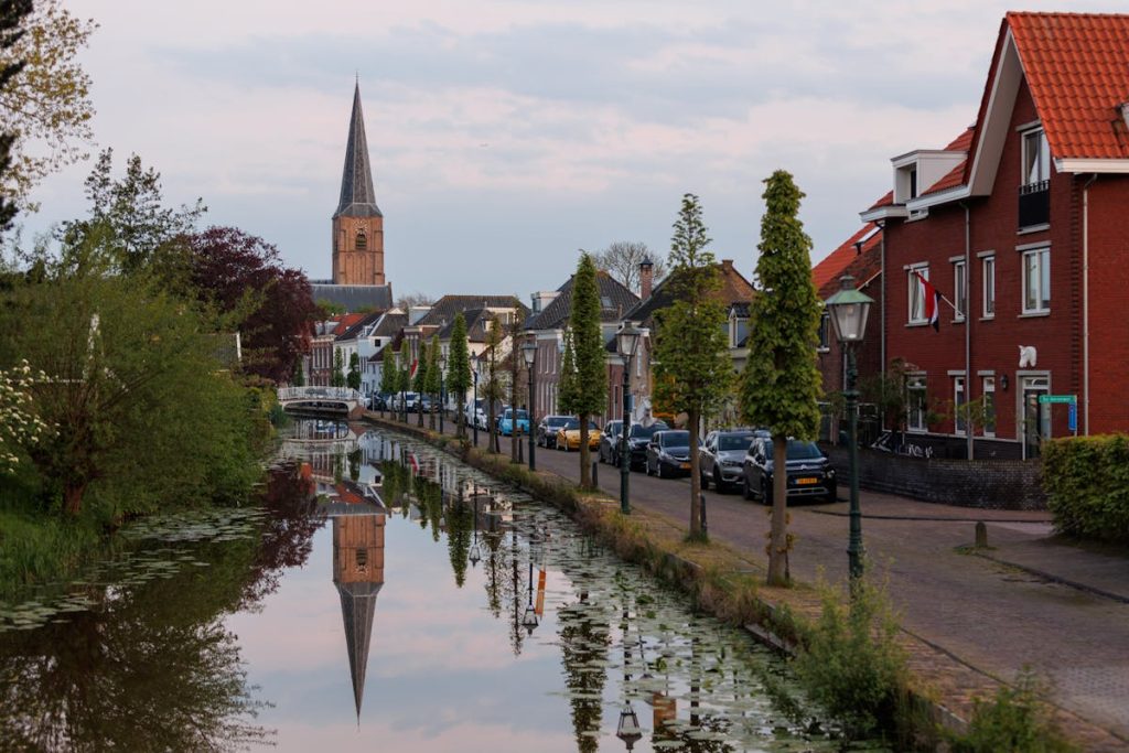 Canal in Town in Belgium