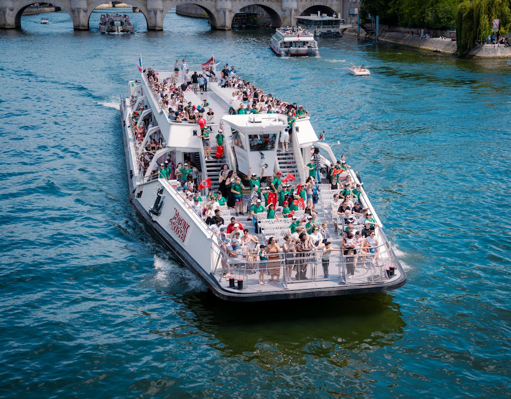 Sightseeing Boat on Seine River in Paris