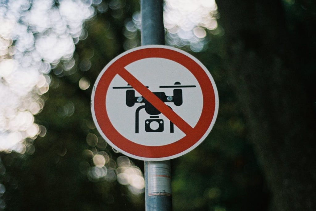 No Drone Zone Sign in Natural Setting