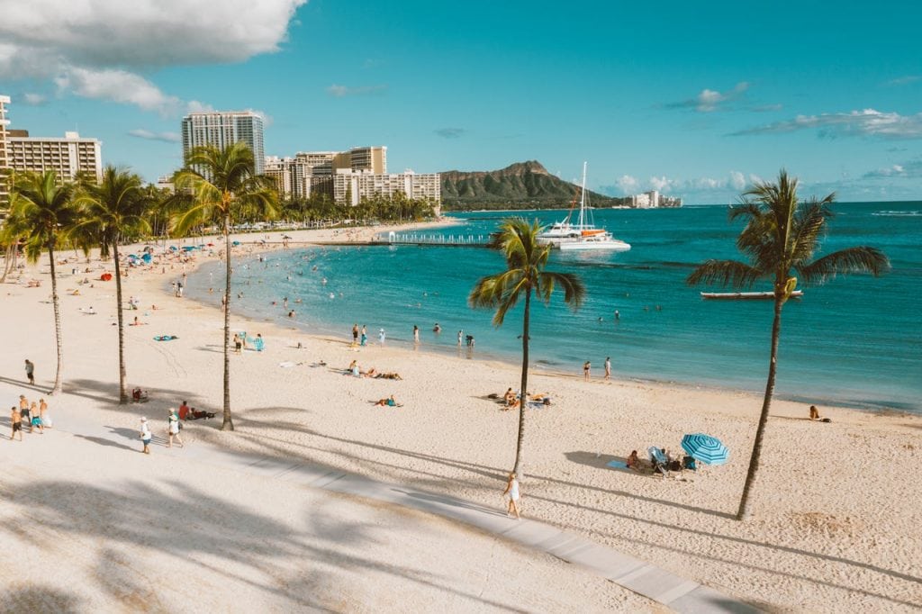 Tourist Taking Sunbath at Hawaii Beach