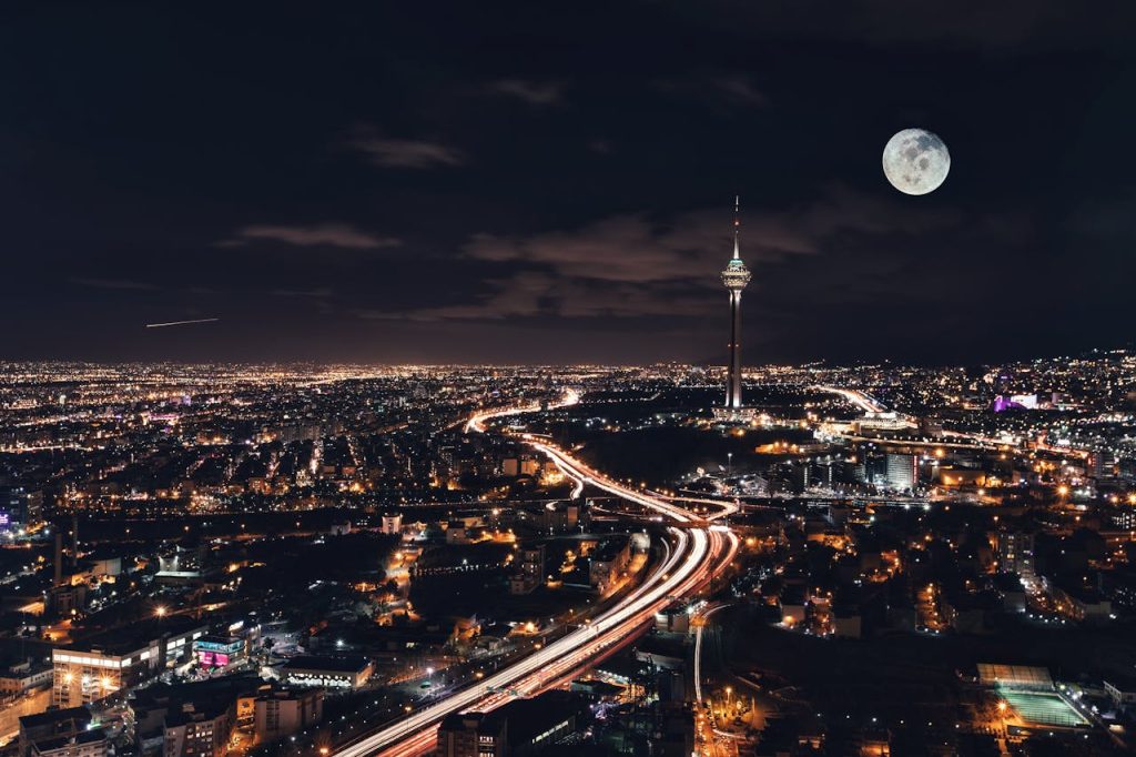 Photo of a City at Night, Tehran, Iran