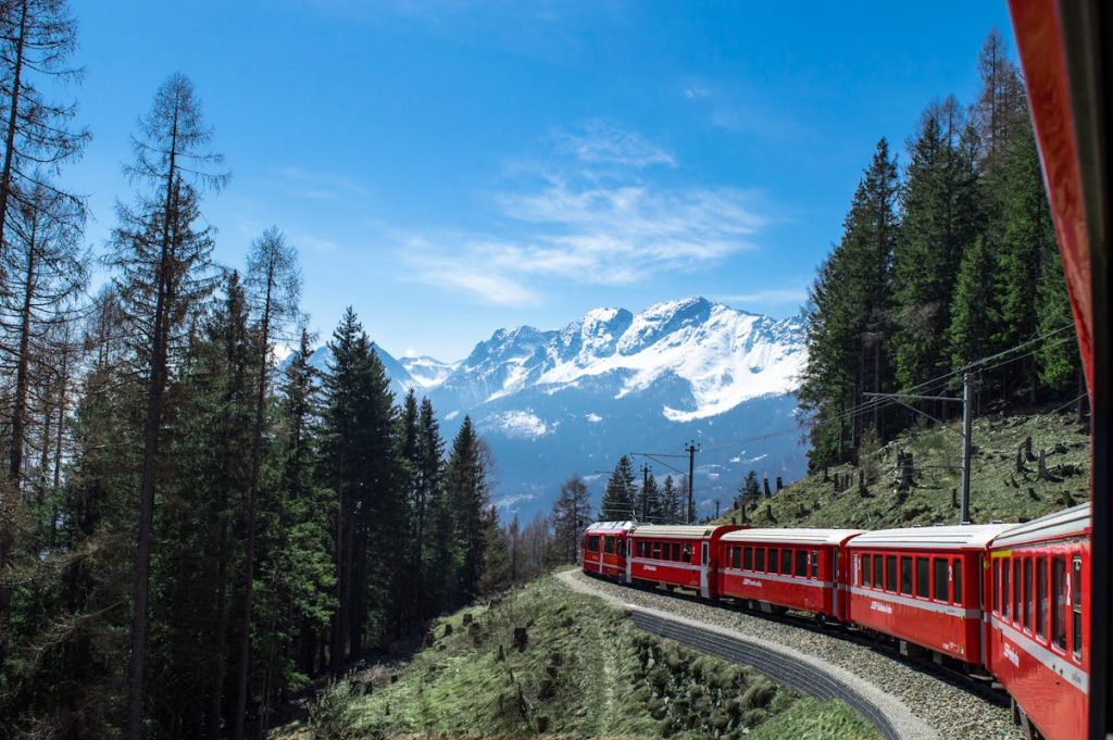 Glacier Express train journey in Switzerland
