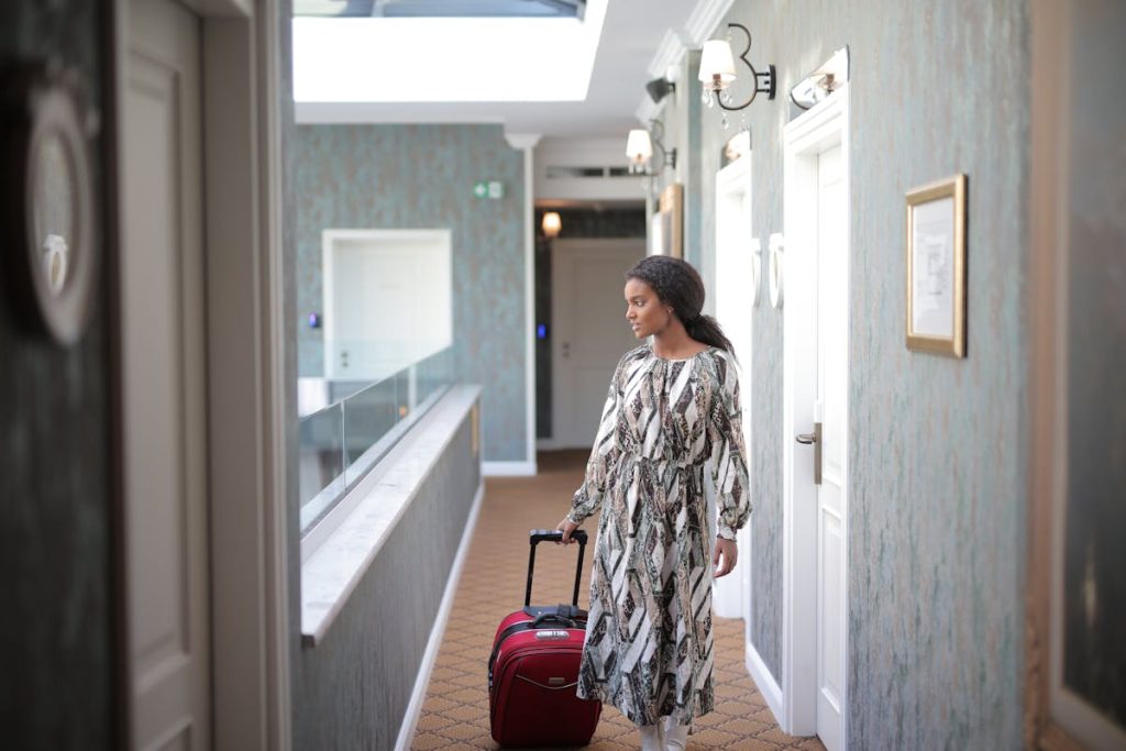 Woman Pulling Her Luggage