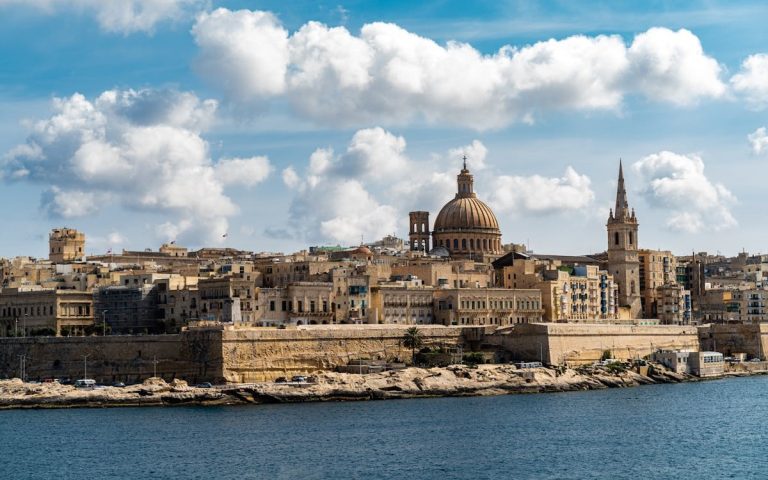 Scenic View of Valletta Malta Skyline with Historic Architecture