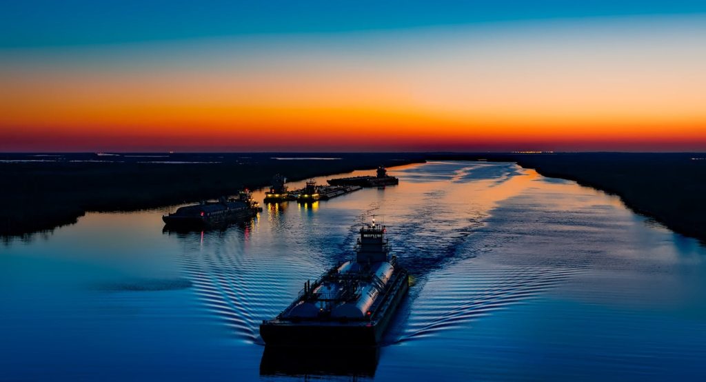 Black Boat on Body of Water, Port Arthur, TX, United States