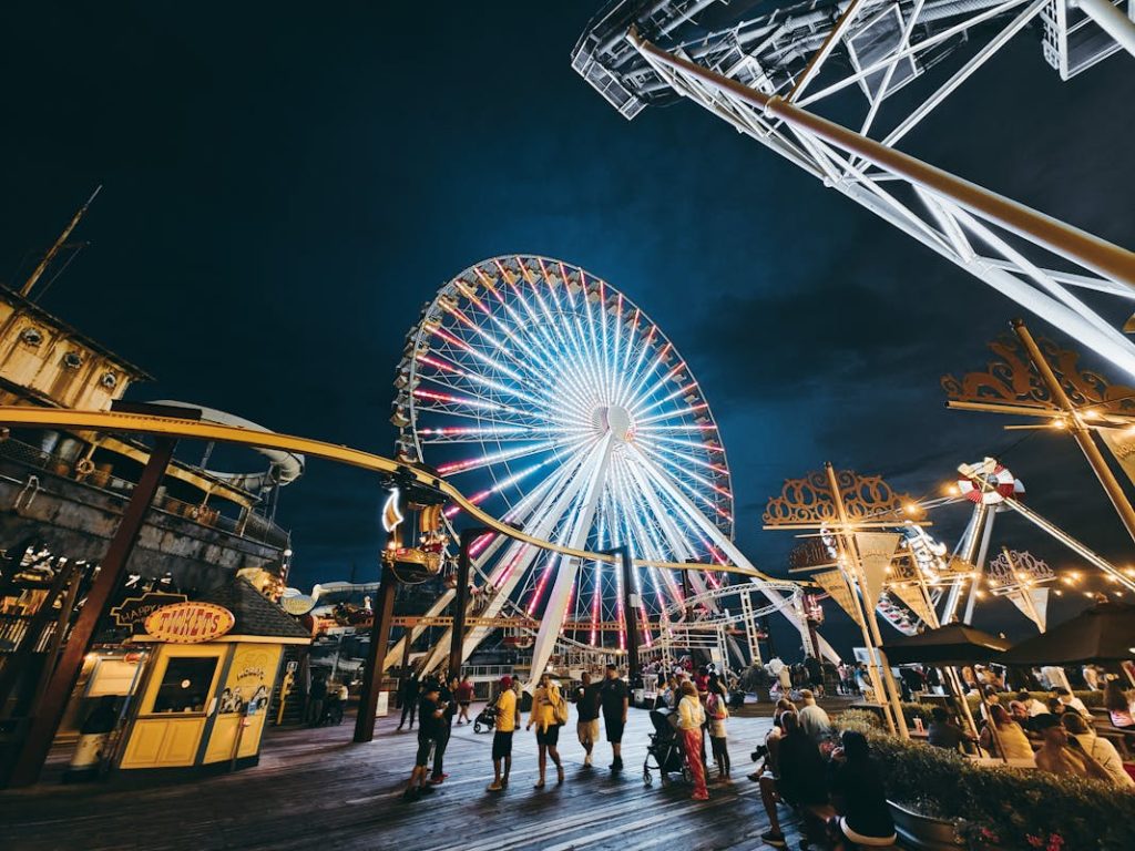 People at an Amusement Park
