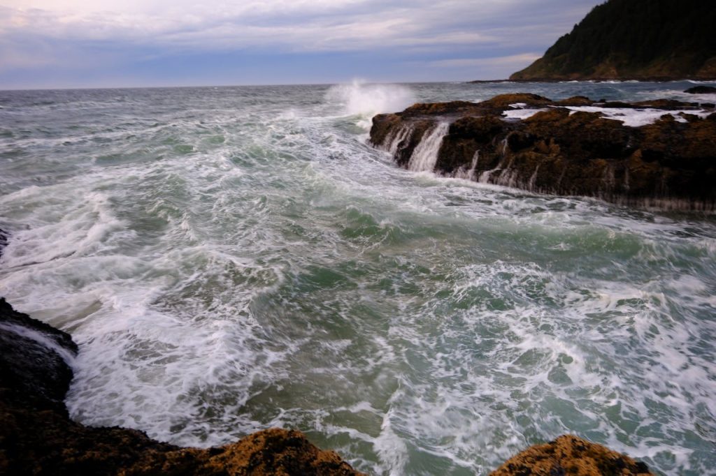Powerful Waves Crashing on Oregon Coast
