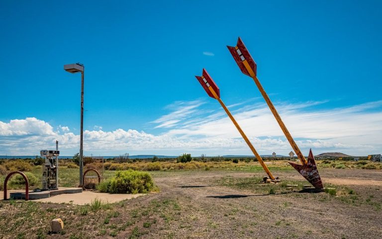 Abandoned Vandalized Post in a Deserted Land