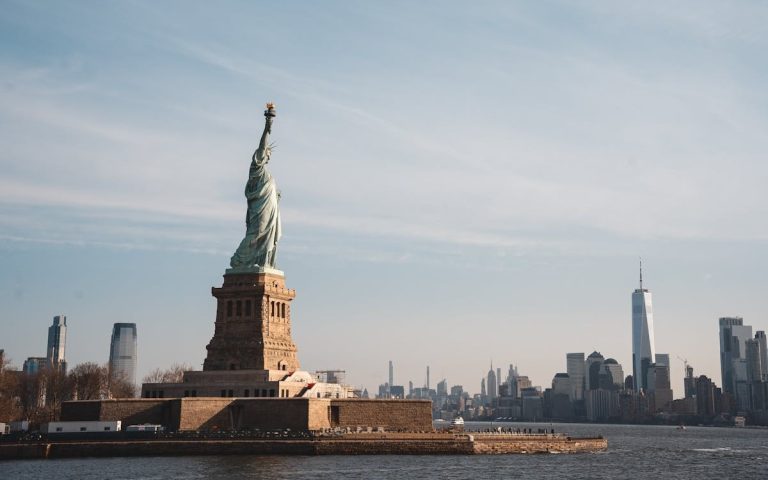 Statue of Liberty and NYC Skyline at Daytime