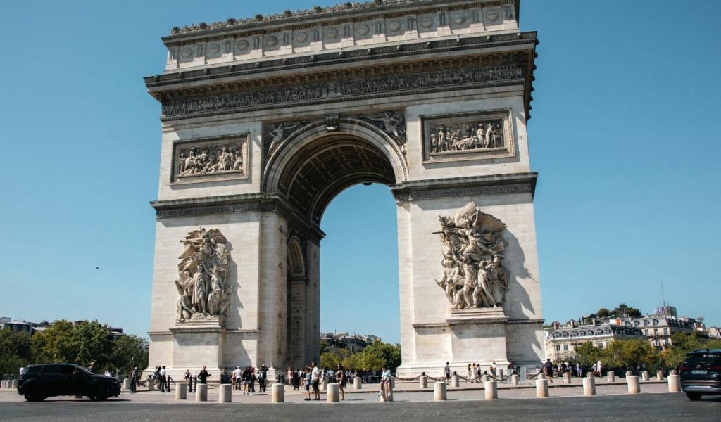 Arc de Triomphe in Paris on a Sunny Day