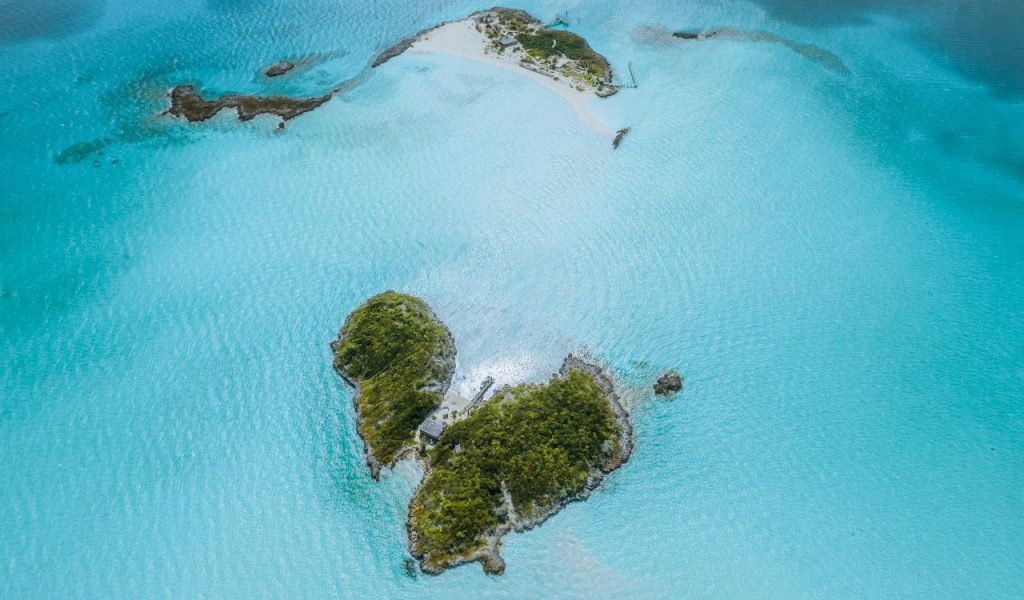 Birds Eye View of Islands Surrounded by Ocean