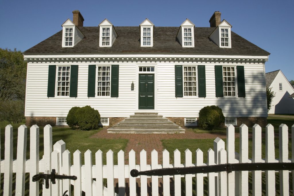 Digges House, built in 1775 in Yorktown, Virginia. First owner Dudley Digges' house now resides in the Colonial National Historical Park, Historical Triangle, Virginia.