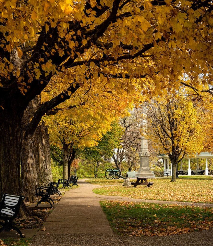 Grant Park in Galena, Illinois during an autumn day