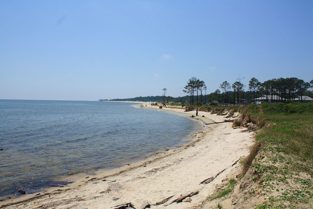 View of the southeastern shore of Dauphin Island