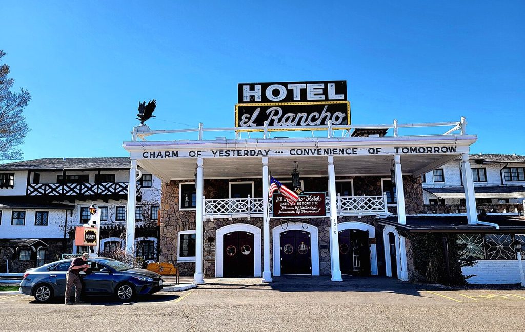 Entrance to the Hotel El Rancho in Gallup, New Mexico. Photo by Jim Heaphy.