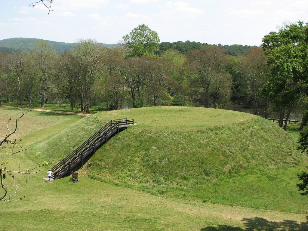 Mound B at the archaeological site Etowah Indian Mounds in Georgia, USA