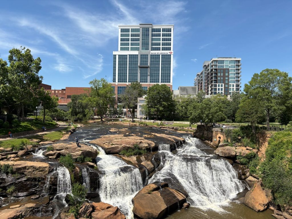 Urban Waterfall in Downtown Greenville, SC